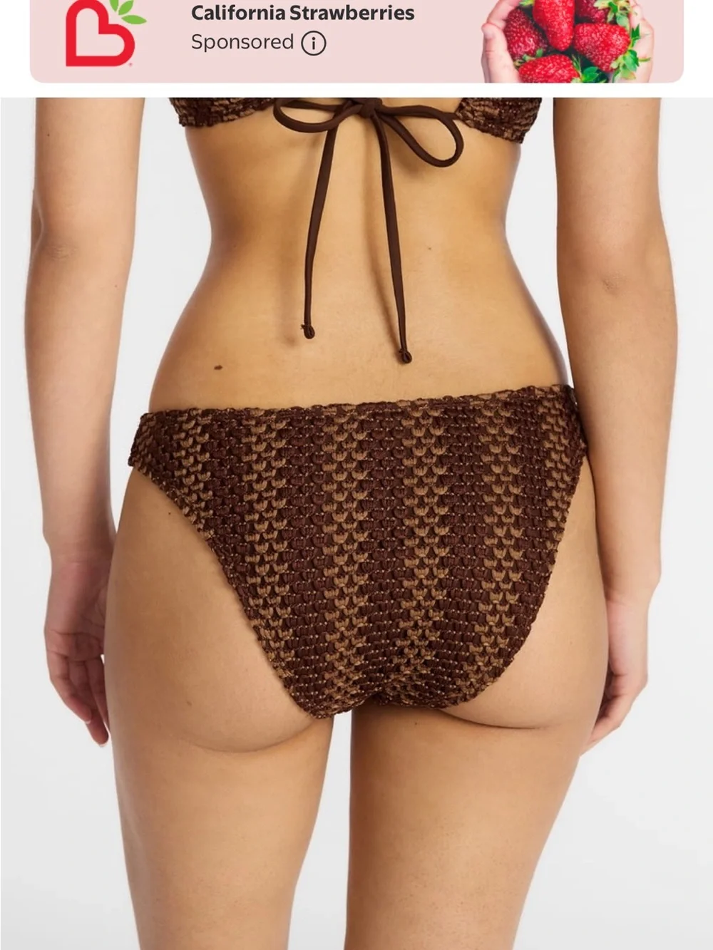 No Boundaries Brown Crochet Two-Piece Bikini Set